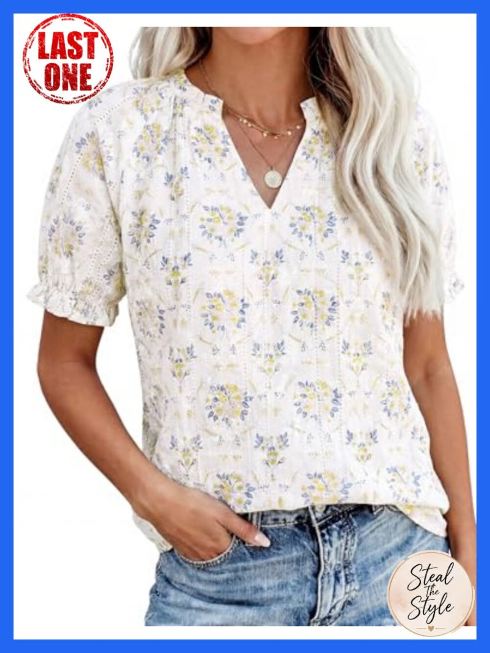 V Neck Short Sleeve Ruffle Blouse Cotton Top Women Business Casual - Picture 1 of 6